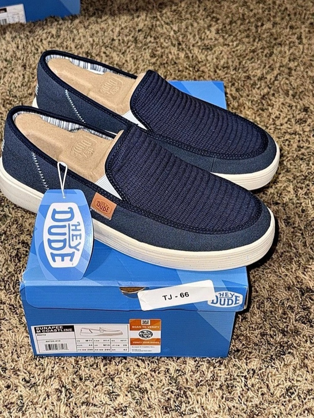 Hey Dude Sunapee M Coastline Navy Slip-On Shoes US 11